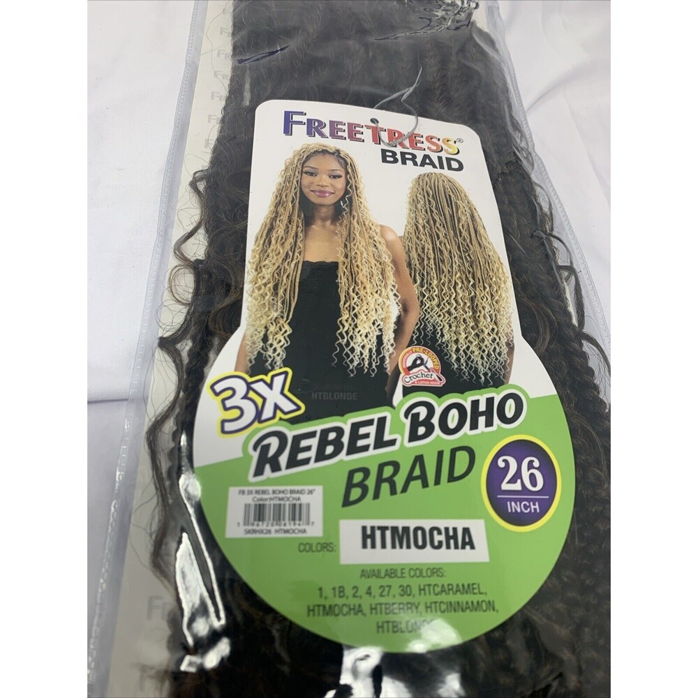 26" Crochet Hair Braids 3X Rebel Boho NEW